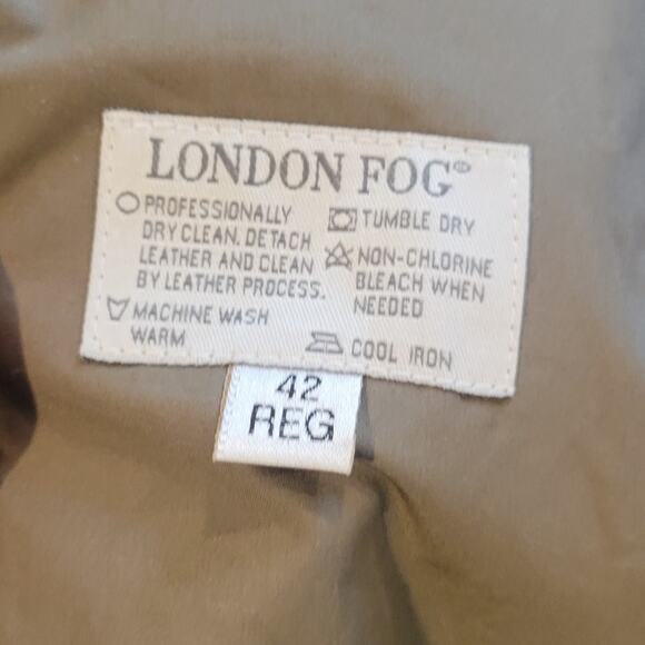 London‎ Fog Dark Tan Men Trench Coat 42 Regular Spy Academia Old Money - Picture 3 of 8